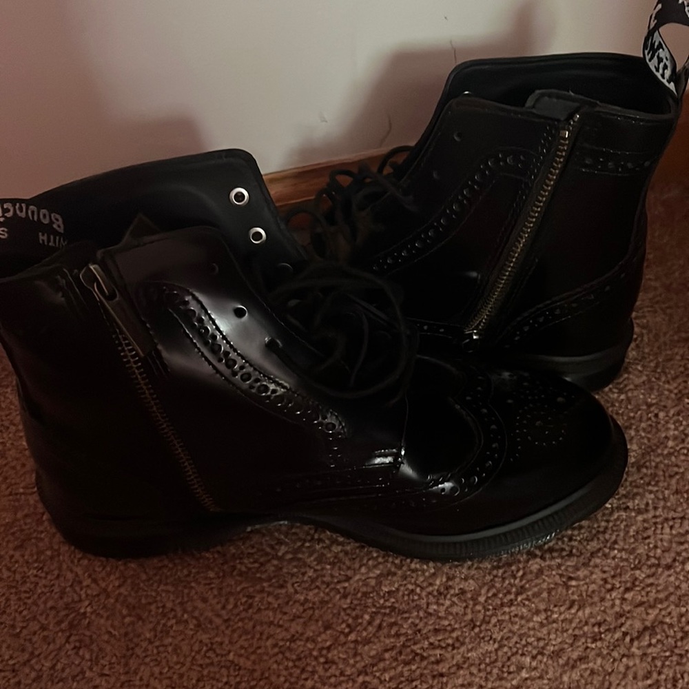 Dr. martens wingtip boots with zippers